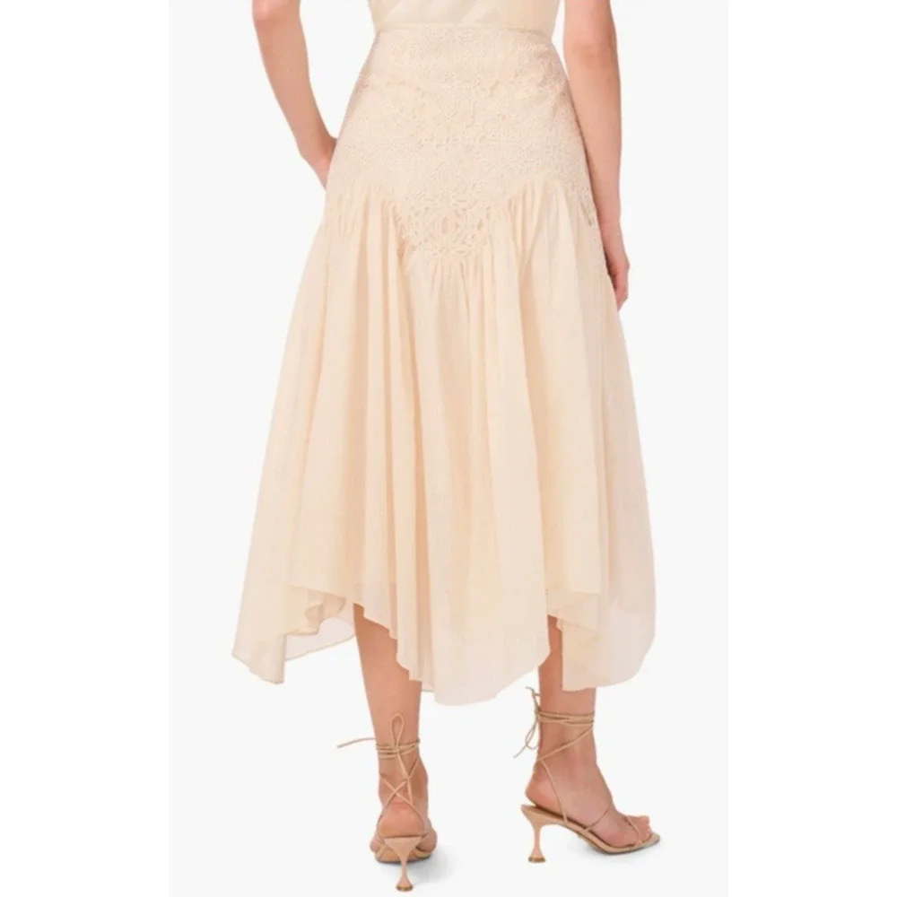 Parker Maxi Skirt 10 High Waisted Lace Cotton Romantic